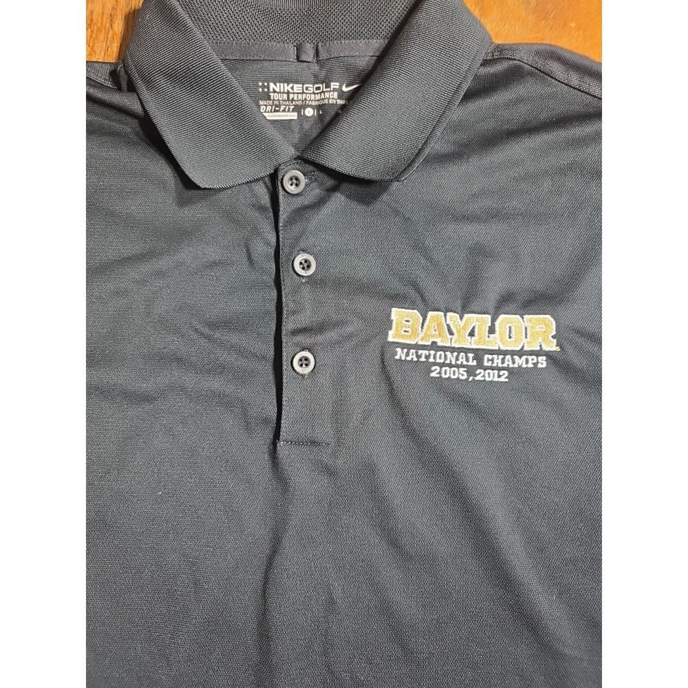 Nike Baylor University‎ Polo Golf Shirt Performance Men's Size Large Black
